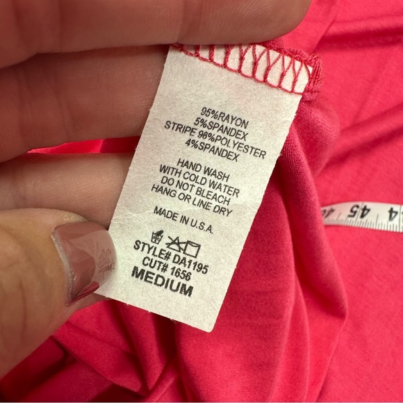 NWT bombom boutique Maxi tank dress high waisted contrast stripes hot pink - Picture 7 of 12